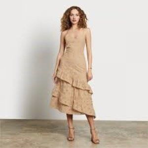SAM EDELMAN Tiered Ruffle Cotton Eyelet Dress, asymmetrical eyelet midi, 12
